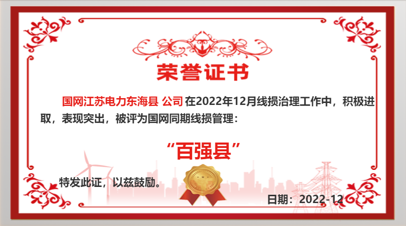 國網(wǎng)東?？h供電公司同期線損工作再獲佳績