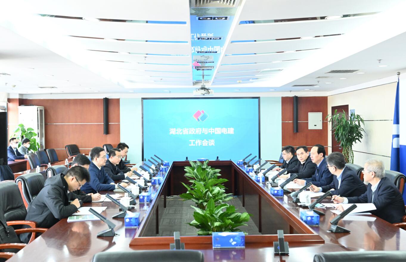 中國電建黨委書記、董事長丁焰章與湖北省副省長盛閱春會談